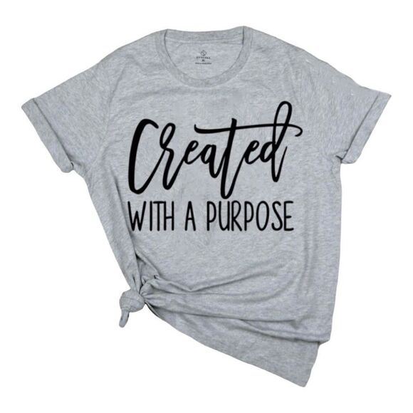 New in Package Womens Boutique Created With a Purpose Graphic Tee Shirt - Sz M - Picture 1 of 2